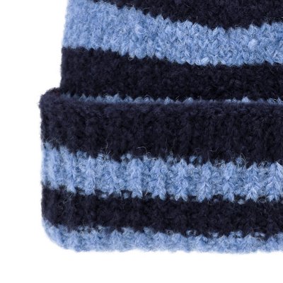 Beanies - Gårda Lech Striped Wool Mix Beanie (blue)