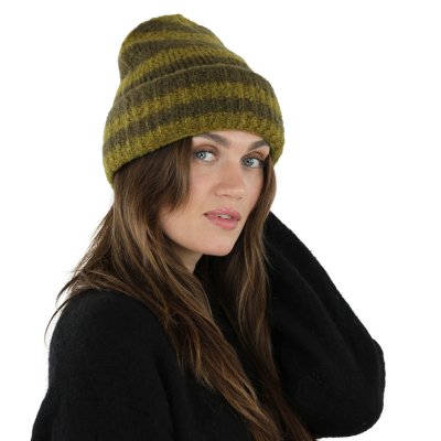 Beanies - Gårda Lech Striped Wool Mix Beanie (green)