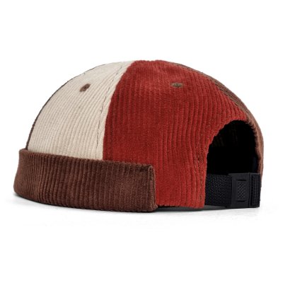 Beanies - Gårda Lockport Docker Beanie (brown/red/cream)