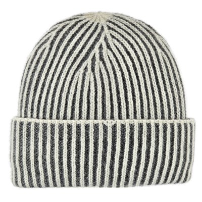 Beanies - Gårda Megève Striped Cashmere Mix Beanie (grey/white)