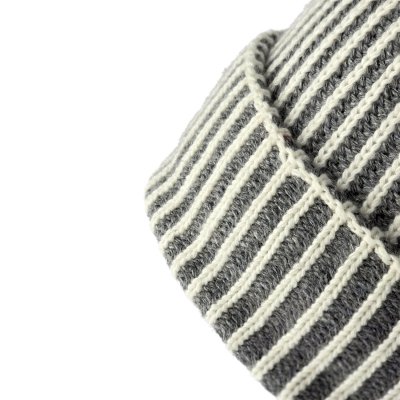 Beanies - Gårda Megève Striped Cashmere Mix Beanie (grey/white)