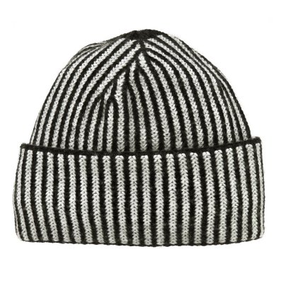 Beanies - Gårda Megève Striped Cashmere Mix Beanie (black/white)