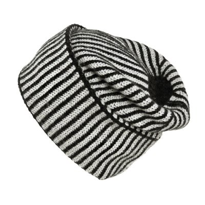 Beanies - Gårda Megève Striped Cashmere Mix Beanie (black/white)
