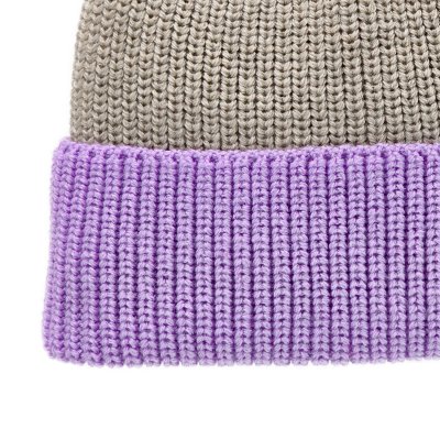 Beanies - Gårda St. Moritz Merino Wool Beanie (purple/beige)