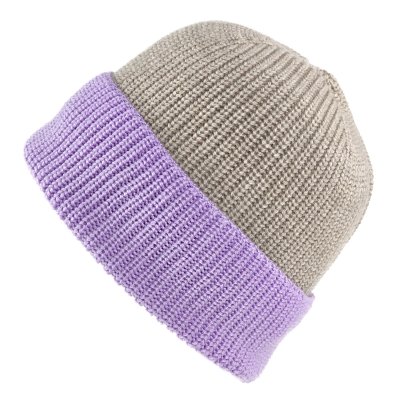 Beanies - Gårda St. Moritz Merino Wool Beanie (purple/beige)