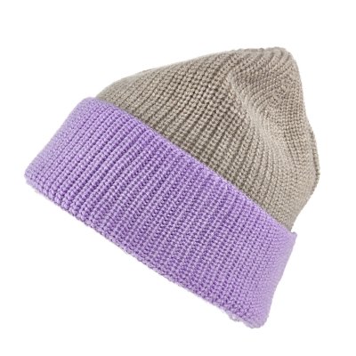 Beanies - Gårda St. Moritz Merino Wool Beanie (purple/beige)