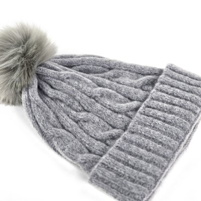 Beanies - Gårda Saas-Fee Cable Knit Wool Mix Beanie (grey)