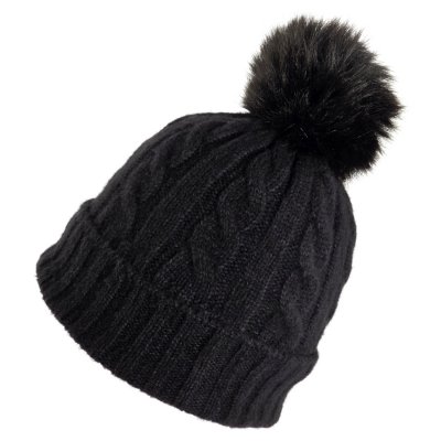 Beanies - Gårda Saas-Fee Cable Knit Wool Mix Beanie (black)