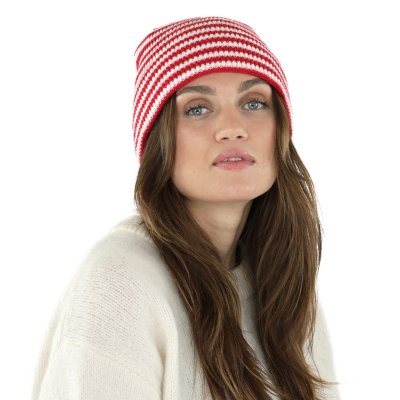 Beanies - Gårda Saint-Gervais Striped Wool Mix Beanie (red/white)