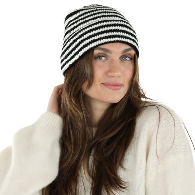 Beanies - Gårda Saint-Gervais Striped Wool Mix Beanie (black/white)