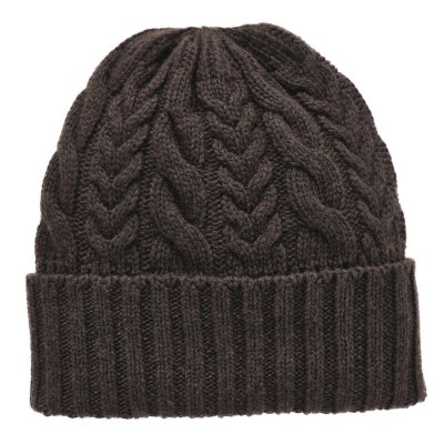 Beanies - Gårda Villars Cable Knit Wool Mix Beanie (brown)