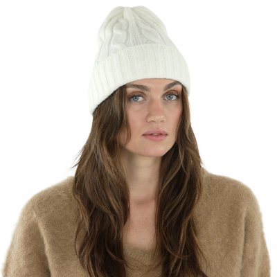 Beanies - Gårda Bad Gastein Cable Knit Wool Mix Beanie (white)