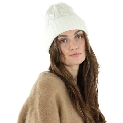 Beanies - Gårda Bad Gastein Cable Knit Wool Mix Beanie (white)