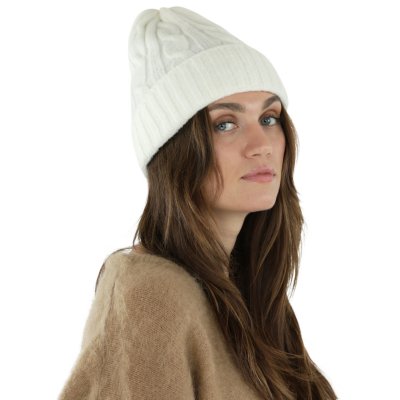 Beanies - Gårda Bad Gastein Cable Knit Wool Mix Beanie (white)