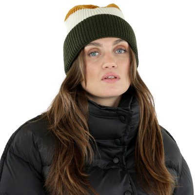 Beanies - Gårda Courchevel Merino Wool Beanie (green/off white/mustard)