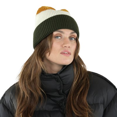 Beanies - Gårda Courchevel Merino Wool Beanie (green/off white/mustard)