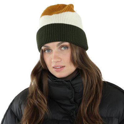 Beanies - Gårda Courchevel Merino Wool Beanie (green/off white/mustard)