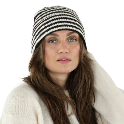 Beanies - Gårda Saint-Gervais Striped Wool Mix Beanie (brown/white)