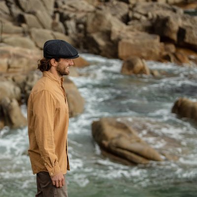 Flat cap - Jaxon Pure Wool Harlem Newsboy Cap (dark grey)