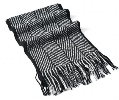 Scarfs - Gårda ZigZag Knitted Tassel Scarf (Black/White)