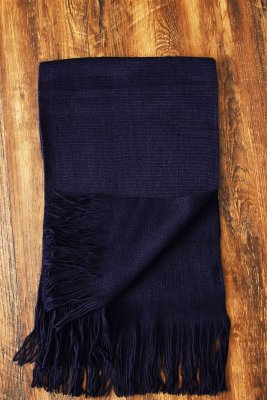 Scarfs - Gårda Knitted Woolmix Scarf (Navy)