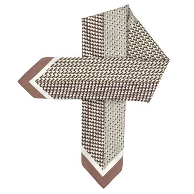 Scarf - Gårda Narbonne Satin Scarf (brown/white)