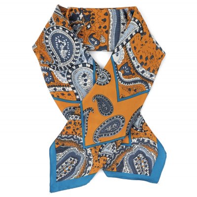 Scarf - Gårda Paisley Satin Scarf (orange)