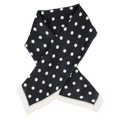 Scarf - Gårda Polka Dot Satin Scarf (black)