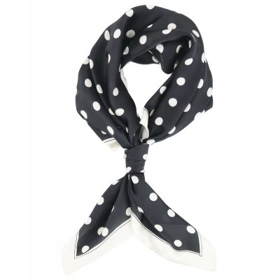 Scarf - Gårda Polka Dot Satin Scarf (black)