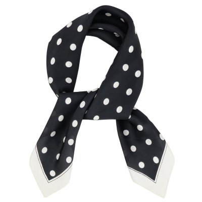 Scarf - Gårda Polka Dot Satin Scarf (black)