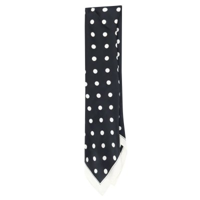 Scarf - Gårda Polka Dot Satin Scarf (black)