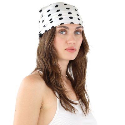 Scarf - Gårda Polka Dot Satin Scarf (white)