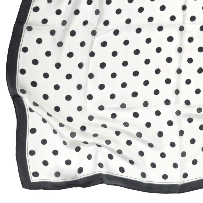 Scarf - Gårda Polka Dot Satin Scarf (white)