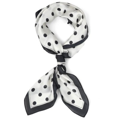 Scarf - Gårda Polka Dot Satin Scarf (white)