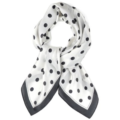 Scarf - Gårda Polka Dot Satin Scarf (white)