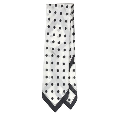 Scarf - Gårda Polka Dot Satin Scarf (white)