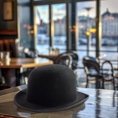 Hats - Gårda Avini Bowler Wool Hat (black)
