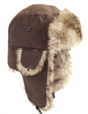 Winter Hat - Trapper Hat with Faux Fur (brown)