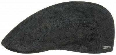 Flat cap - Stetson Madison Leather Flat Cap (black)