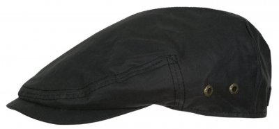 Flat cap - Stetson Driver Cap Waxed Cotton (black)