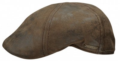 Flat cap - Stetson Texas Leather (brun)
