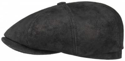 Flat cap - Stetson Hatteras Leather Flat Cap (black)