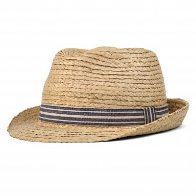 Straw Hat - Gårda Marzagan Raffia Trilby (natural/blue)
