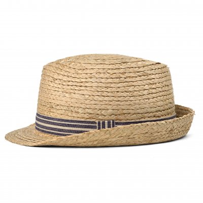 Straw Hat - Gårda Marzagan Raffia Trilby (natural/blue)