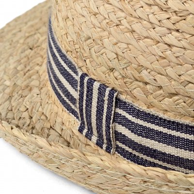 Straw Hat - Gårda Marzagan Raffia Trilby (natural/blue)