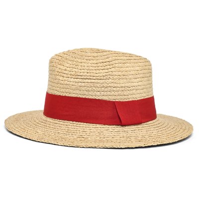 Straw Hat - Gårda Positano Fedora (nature/red)