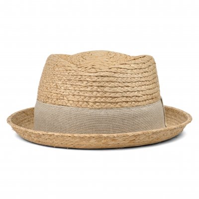 Straw Hat - Gårda Serreta Raffia Trilby (light natural/light grey)