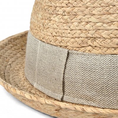 Straw Hat - Gårda Serreta Raffia Trilby (light natural/light grey)