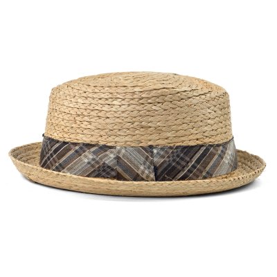 Straw Hat - Gårda Tarajal Raffia Trilby (light natural/grey)
