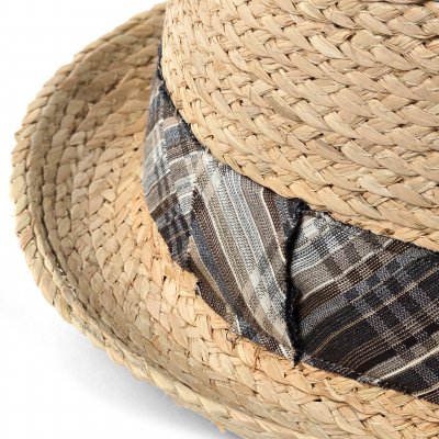 Straw Hat - Gårda Tarajal Raffia Trilby (light natural/grey)